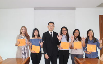 Certificated to 5 students from Central Luzon State University (CLSU), Philippines